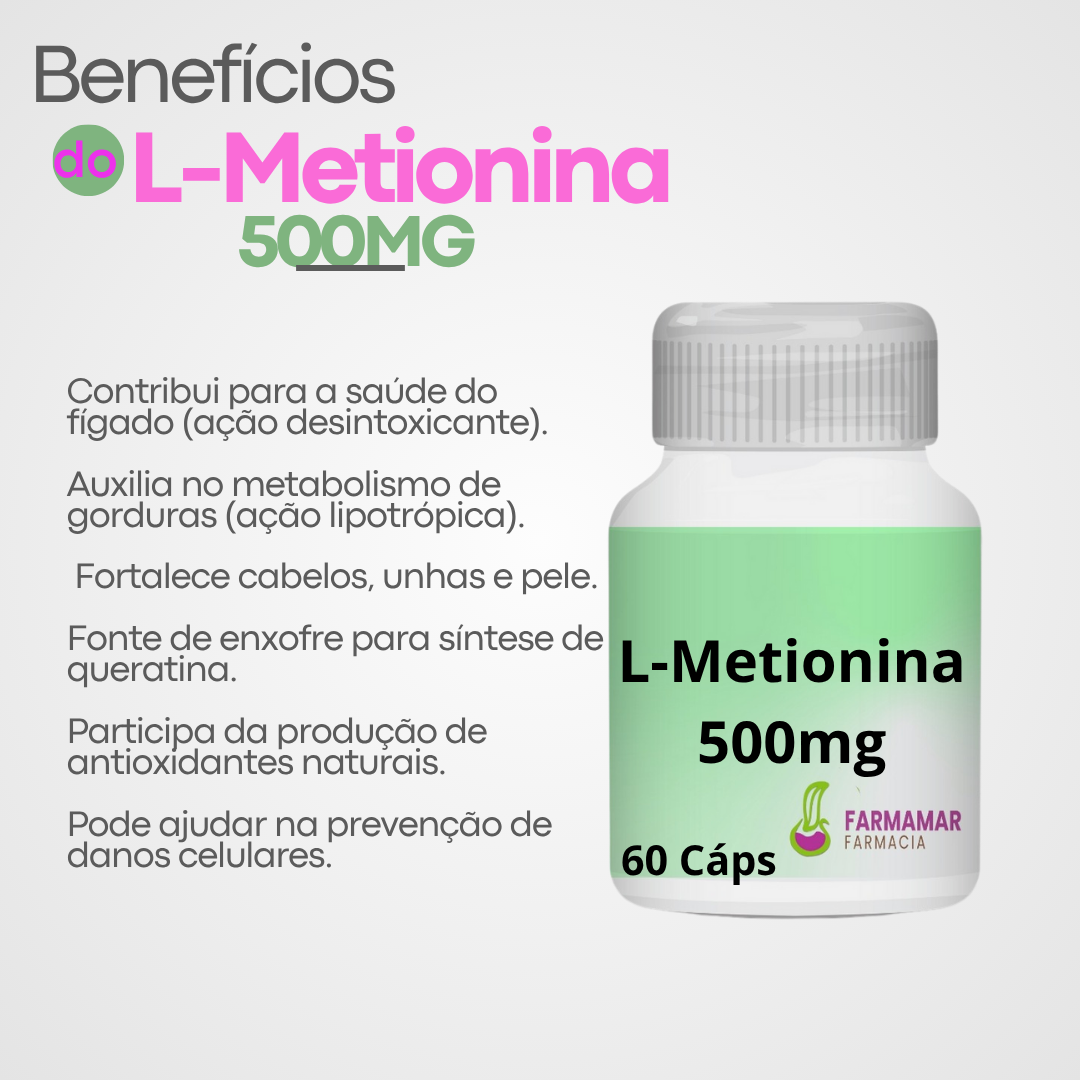 L-Metionina 500mg - Imagem 2