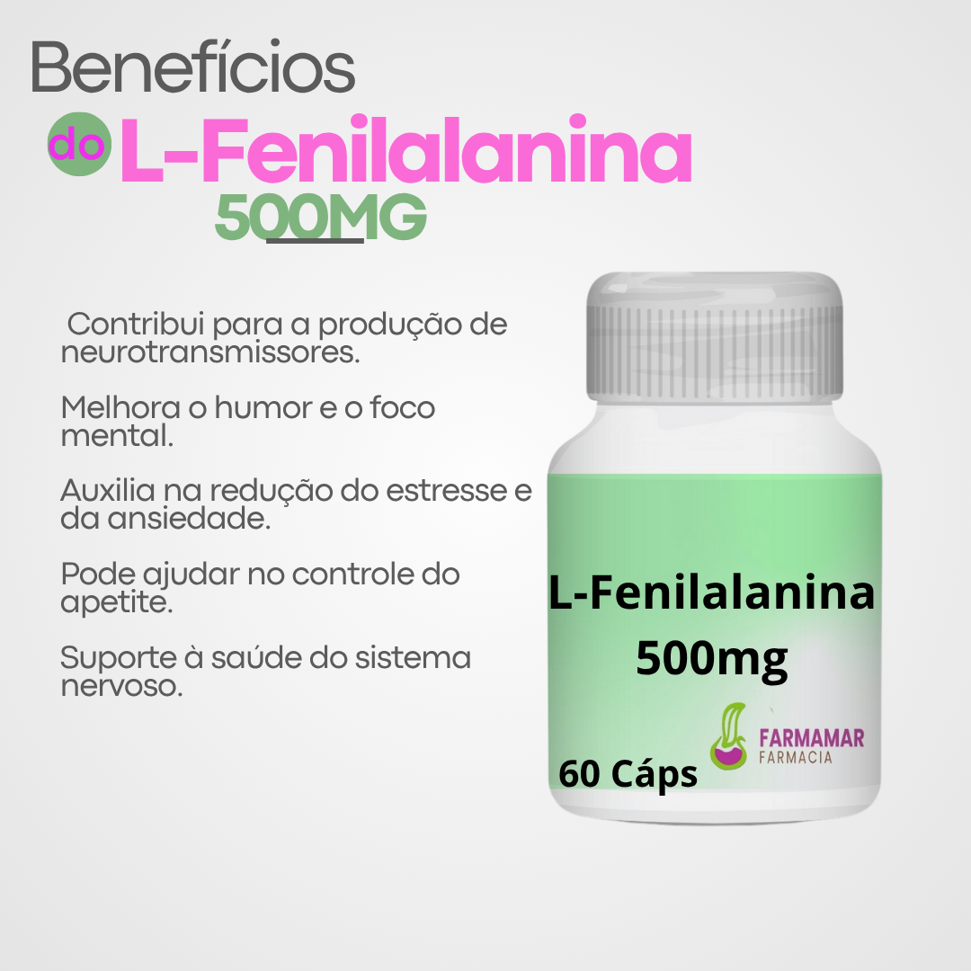 L-Fenilalanina 500mg - Imagem 2