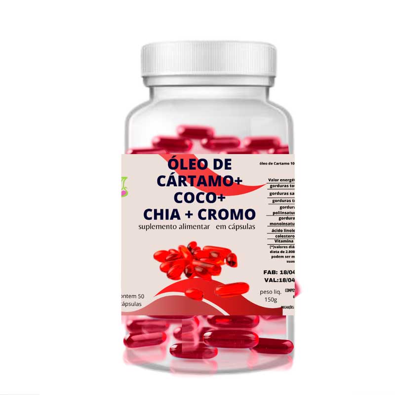 Óleo de Cártamo + Coco + Chia + Vitamina E e Cromo