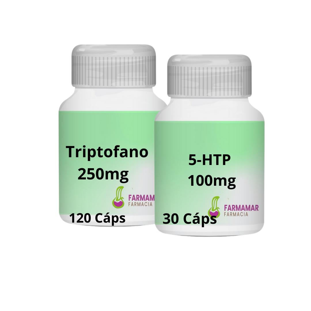 Kit Triptofano 250mg + 5HTP 100mg.