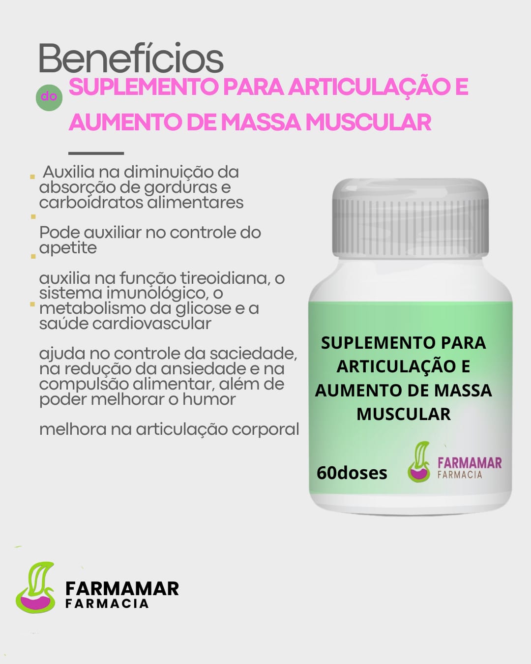 Suplemento para Articulação e Aumento da Massa Muscular - Imagem 2