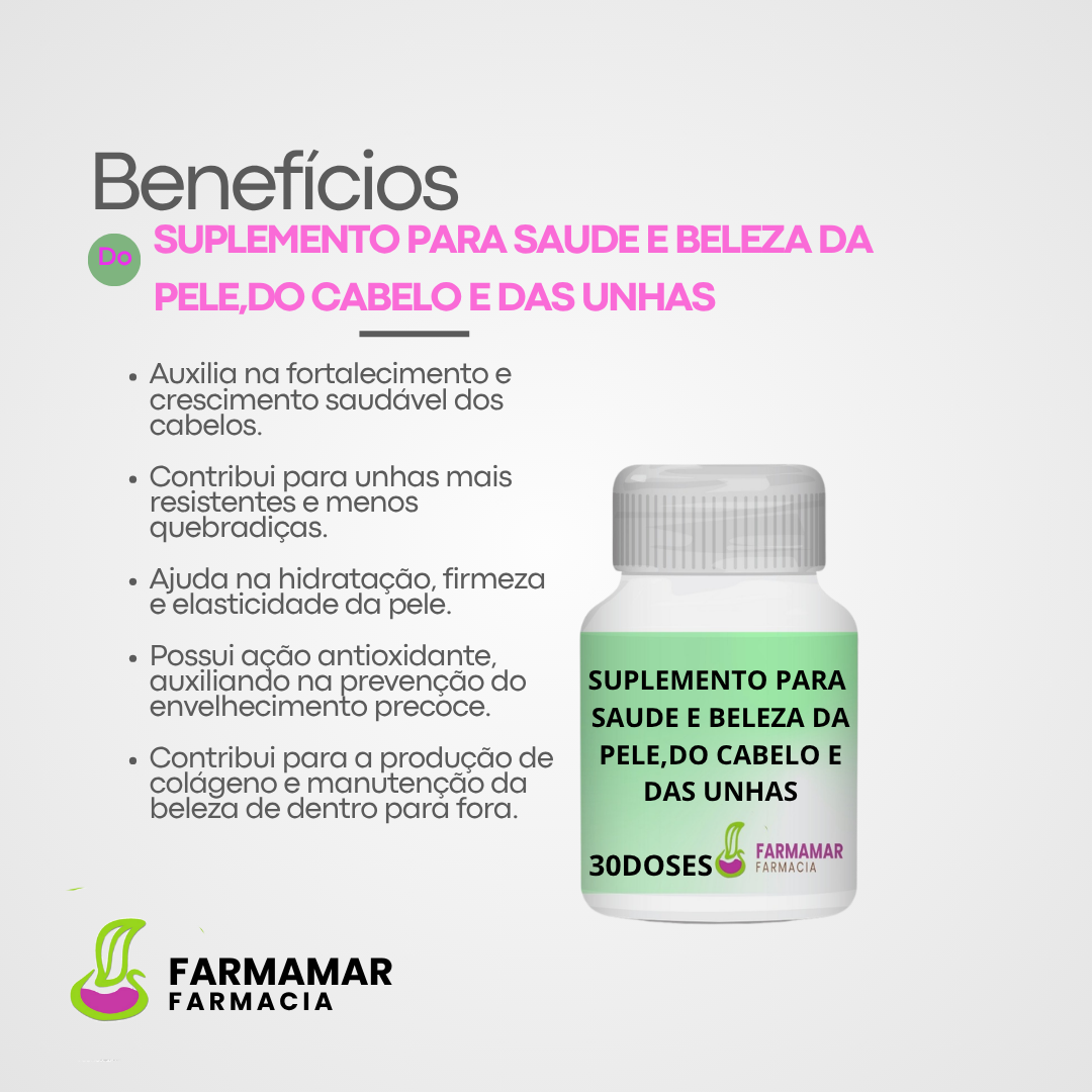 Suplemento para Saúde e Beleza dos Cabelos, Pele e Unhas - Imagem 2